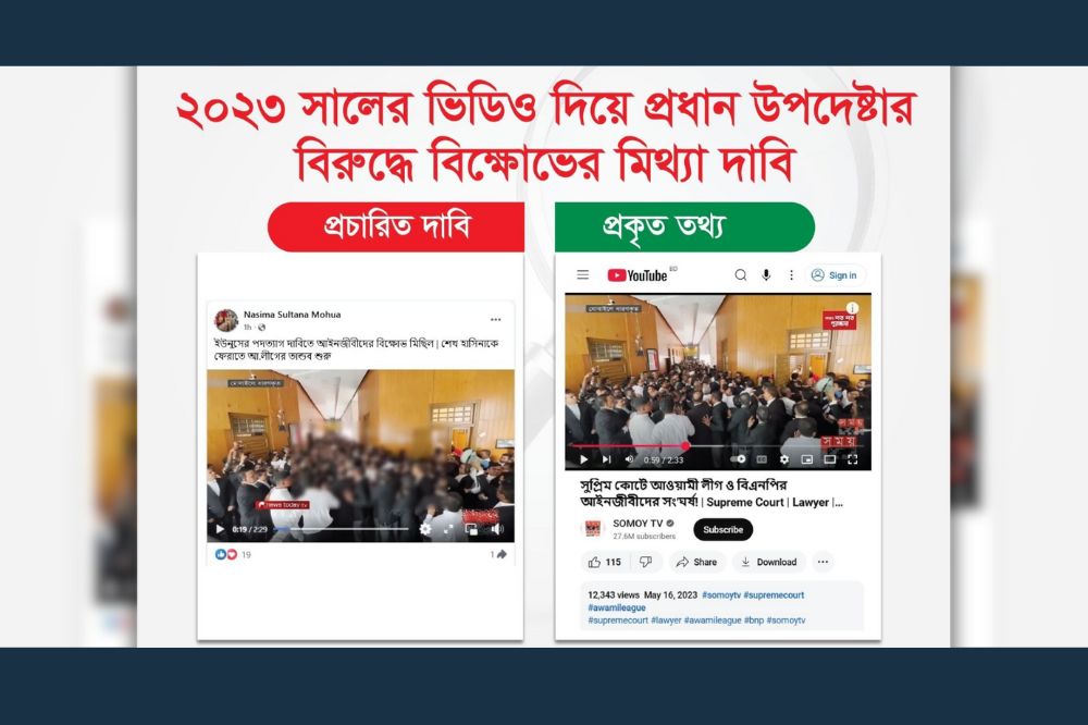 ২০২৩ সালের ভিডিও দিয়ে প্রধান উপদেষ্টার বিরুদ্ধে বিক্ষোভের মিথ্যা দাবি
