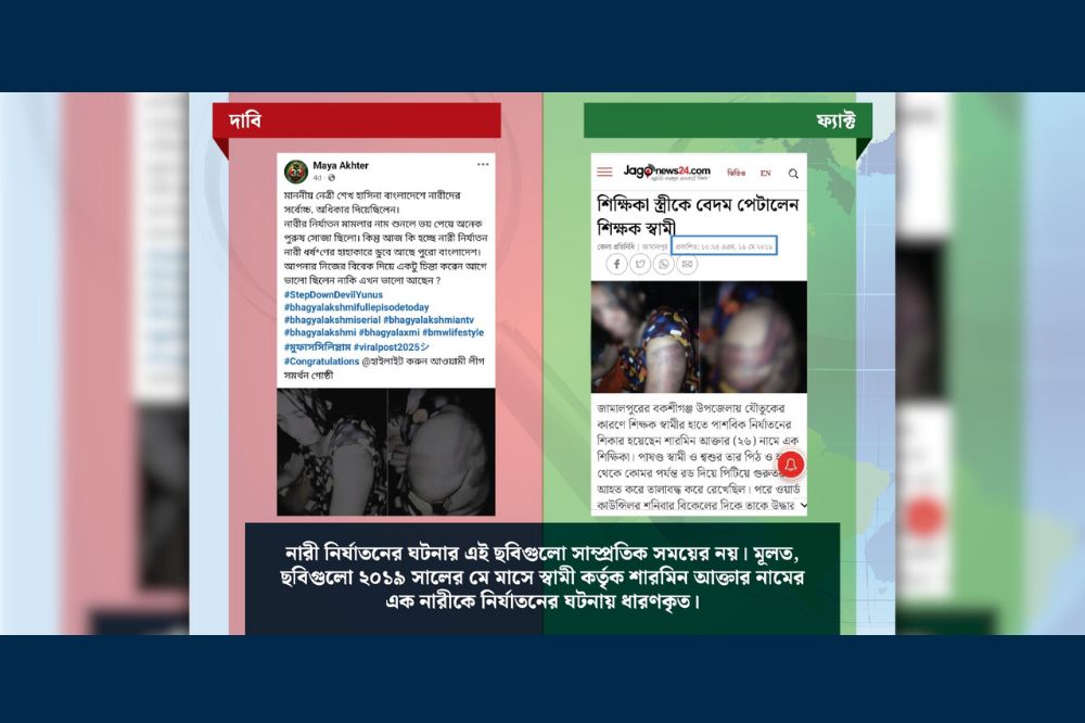 ২০১৯ সালের নারী নির্যাতনের ঘটনাকে সাম্প্রতিক দাবিতে প্রচার
