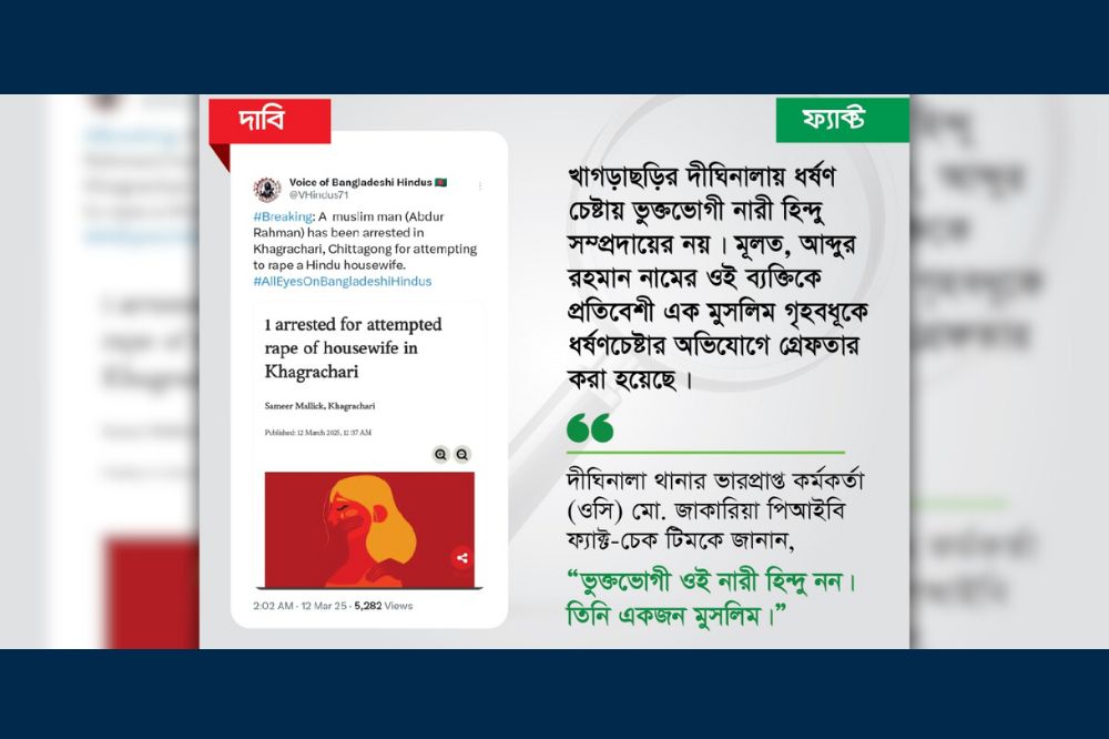আক্রান্ত নারী হিন্দু নন, তিনি একজন মুসলিম