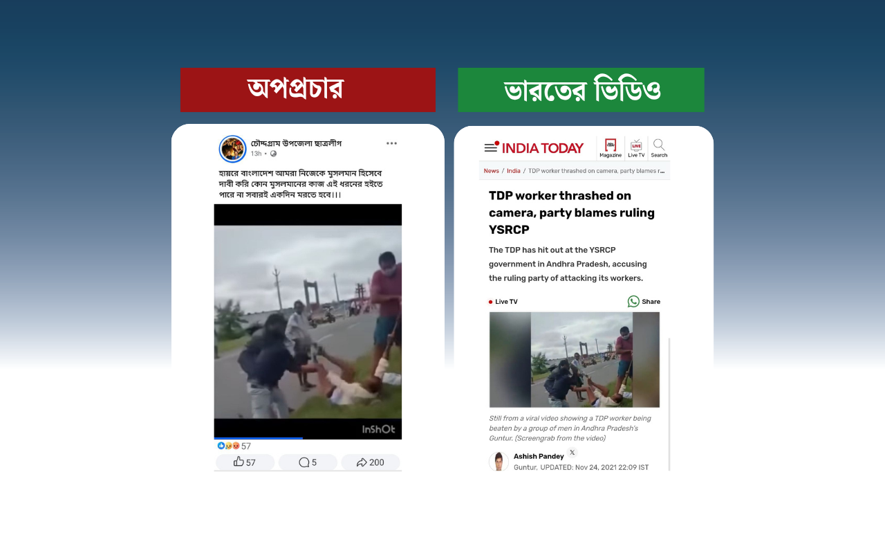 বাংলাদেশে এক ব্যক্তিকে নির্মমভাবে মারধরের ঘটনা দাবিতে ছড়ানো ভিডিওটি ভারতের
